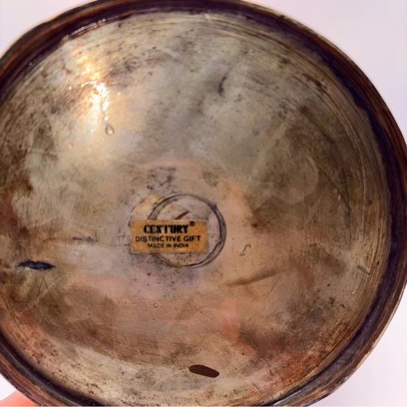 Vintage Maccanah Brass Works 14.5" Hammered Copper Urn / Mantle Vase / Brass Top - Picture 4 of 12